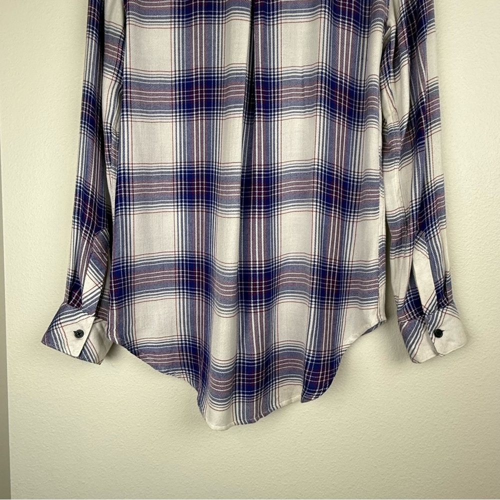 Rails Hunter White Dusk Rouge Button Down Flannel Plaid Shirt - Picture 11 of 13